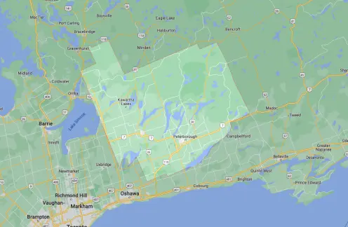 Peterborough and the Kawarthas Carte de Peterborough et la région de Kawartha